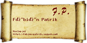 Fábián Patrik névjegykártya