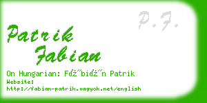 patrik fabian business card
